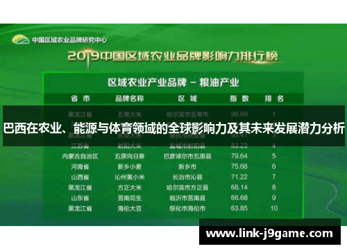 巴西在农业、能源与体育领域的全球影响力及其未来发展潜力分析
